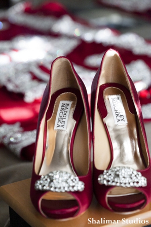 Indian bridal shoes in red by badgley mischka