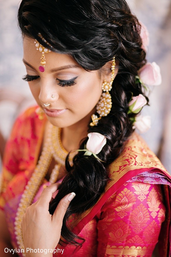 Cute wedding bridebridesmaids hairstyle for Tamil Hindu Weddings  Indian wedding  hairstyles Wedding saree collection Hindu wedding