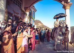 An Indian groom makes his way to the wedding venue.