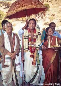 An Indian groom makes his way to the wedding venue.