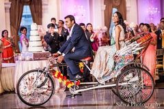 This Indian wedding reception is a glittering success with beautiful, soft floral and decor. The bride is gorgeous in a pale turquoise lengha.