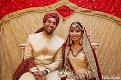 An Indian bride and groom wed in a traditional ceremony.