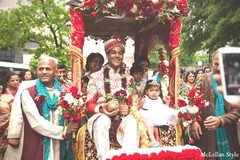 A Indian groom leads his baraat.