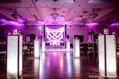 A purple reception for an Indian bride and groom.