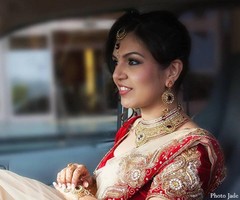 A bride before her Indian wedding ceremony.