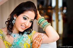 An Indian bride and groom celebrate their wedding festivities.