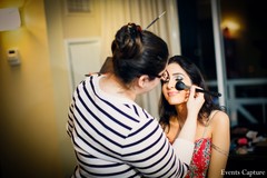 An Indian bride gets ready for her wedding festivities.