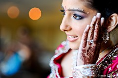 An Indian bride gets ready for her wedding festivities.