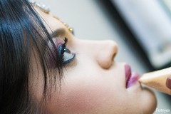 An Indian bride gets dolled up for her big day.