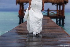 A bride and groom take wedding portraits at their destination wedding.