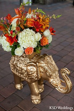 Decorations for an Indian wedding and reception.