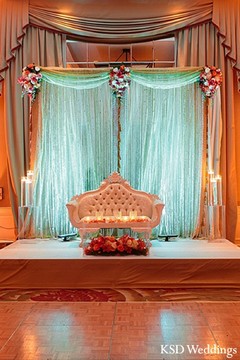 Decorations for an Indian wedding and reception.