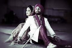 This Indian bride and groom celebrate after their wedding ceremony with fabulous portraits.