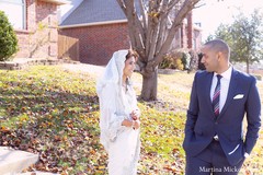 This Indian wedding ceremony features beautiful portraits of the bride and groom.