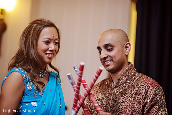 A couple enjoy a night full of fun at their sangeet!