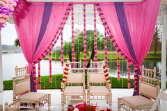 This beautiful Indian wedding ceremony includes beautiful floral and decor.