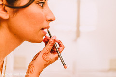 This lovely bride gets ready for her Indian wedding ceremony.