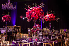 This lavish Indian wedding reception is a gorgeous red rose affair.