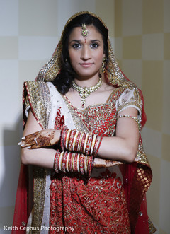 An Indian bride gets ready for her wedding day