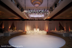 This Indian wedding reception is a beautiful event with gorgeous decor.