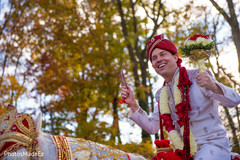 This Indian fusion wedding kicks off with a festive baraat.