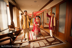 An Indian bride and groom wed in a Hindu ceremony.