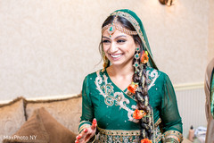 This Pakistani bride celebrates her wedding with a festive mehndi.