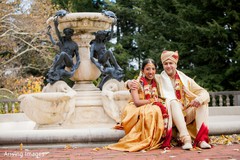 This Indian bride and groom celebrate their wedding day with beautiful portraits.