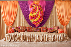 An Indian bride celebrates at her sangeet.