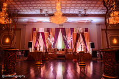 This Pakistani wedding ceremony is luxurious in gold and purple.