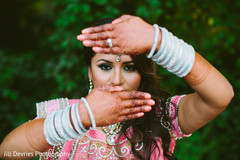 An Indian bride and groom celebrate at their reception!