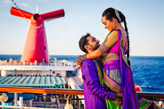 Before their Indian wedding, this bride and groom pose for beautiful portraits.