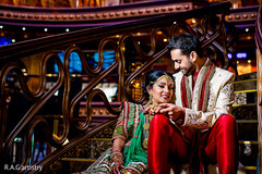 This Indian bride and groom pose for beautiful portraits.