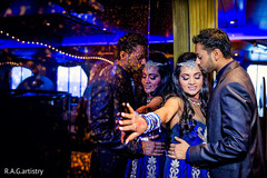 This lovely Indian bride and groom pose for beautiful reception portraits.