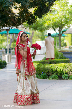 An Indian bride and groom pose for some portraits before they get hitched!