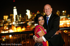 This Indian bride and her groom pose for beautiful sangeet portraits.