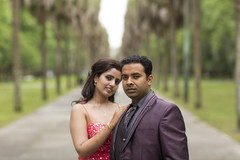 This Indian bride and groom celebrate their wedding with beautiful outdoor portraits.