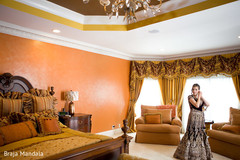 This darling bride and groom get ready for their Indian fusion wedding events!