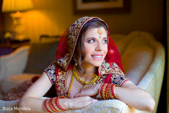 This darling bride and groom get ready for their Indian fusion wedding events!