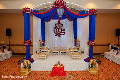 This Indian wedding ceremony is a traditional event with a lovely mandap.