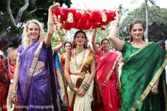 This destination fusion wedding includes a beautiful outdoor Hindu ceremony.