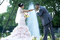 An Indian bride and groom take some stylish wedding portraits!