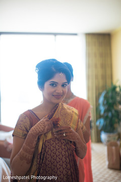 This Indian bride prepares for her wedding day.