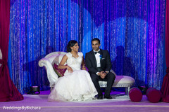 This Indian bride and groom celebrate their love at their wedding reception!