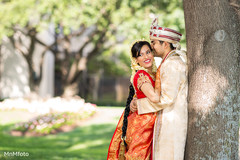 The couple take portraits before the wedding.