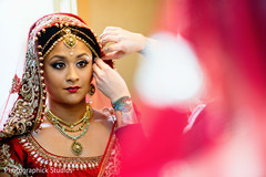 The bride gets ready.