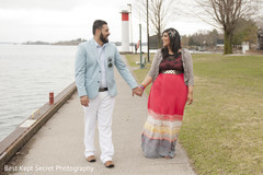 A soon-to-be bride and groom pose for some precious engagement portraits!