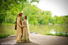 The couple takes portraits.