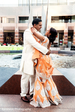 The couple celebrate at their reception.