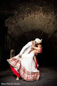 The couple takes portraits.